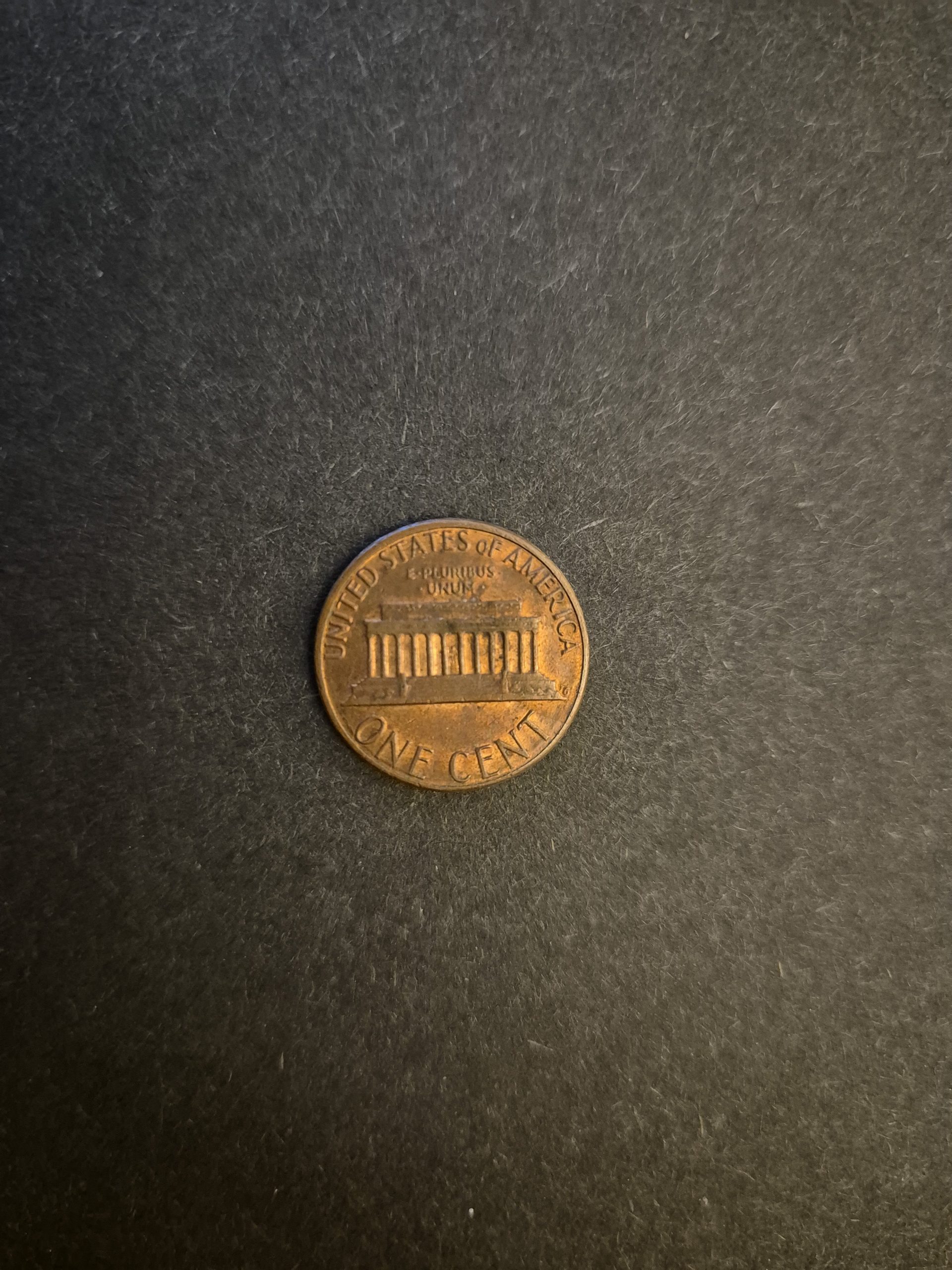 1984 Lincoln Wheat Penny - US One Cent Coin Close-up image of a United States 1984 Lincoln Wheat Penny, showing the Lincoln Memorial reverse design.
